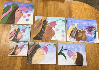 March Paint Night Paintings, "Spring is in the Air" by Michelle the Painter